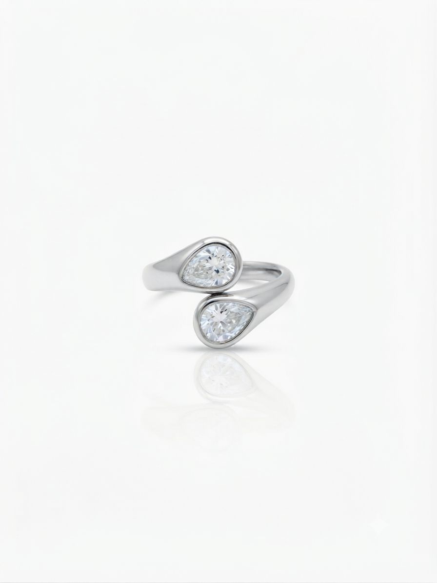 Anello drop contrarier silver