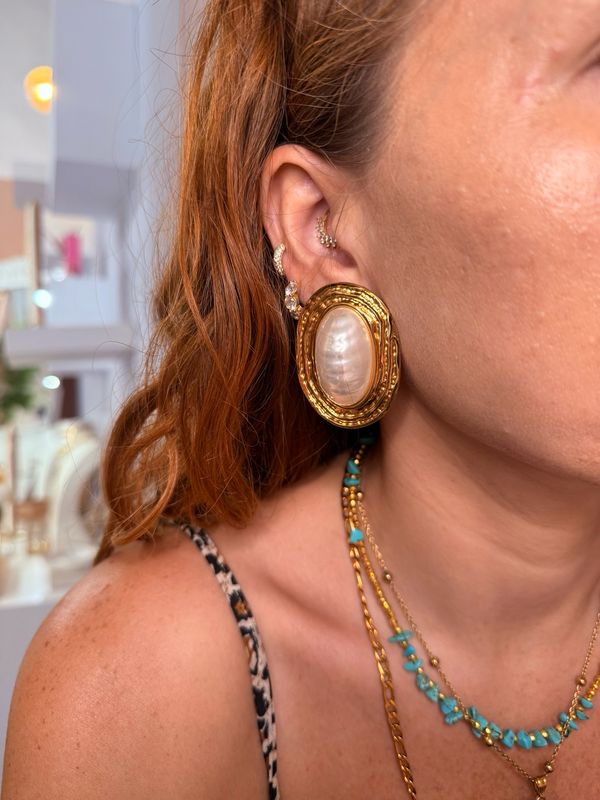Orecchini big perla Gold