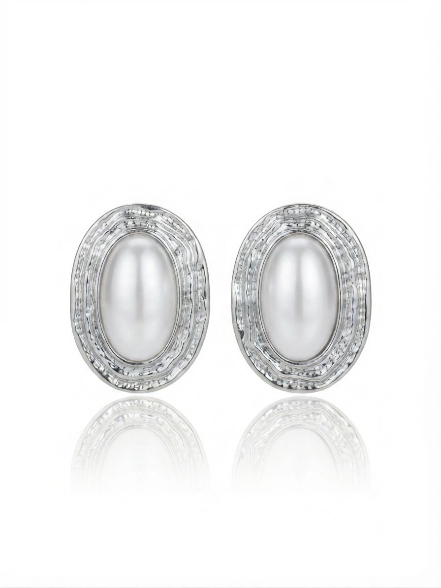 Orecchini big perla silver