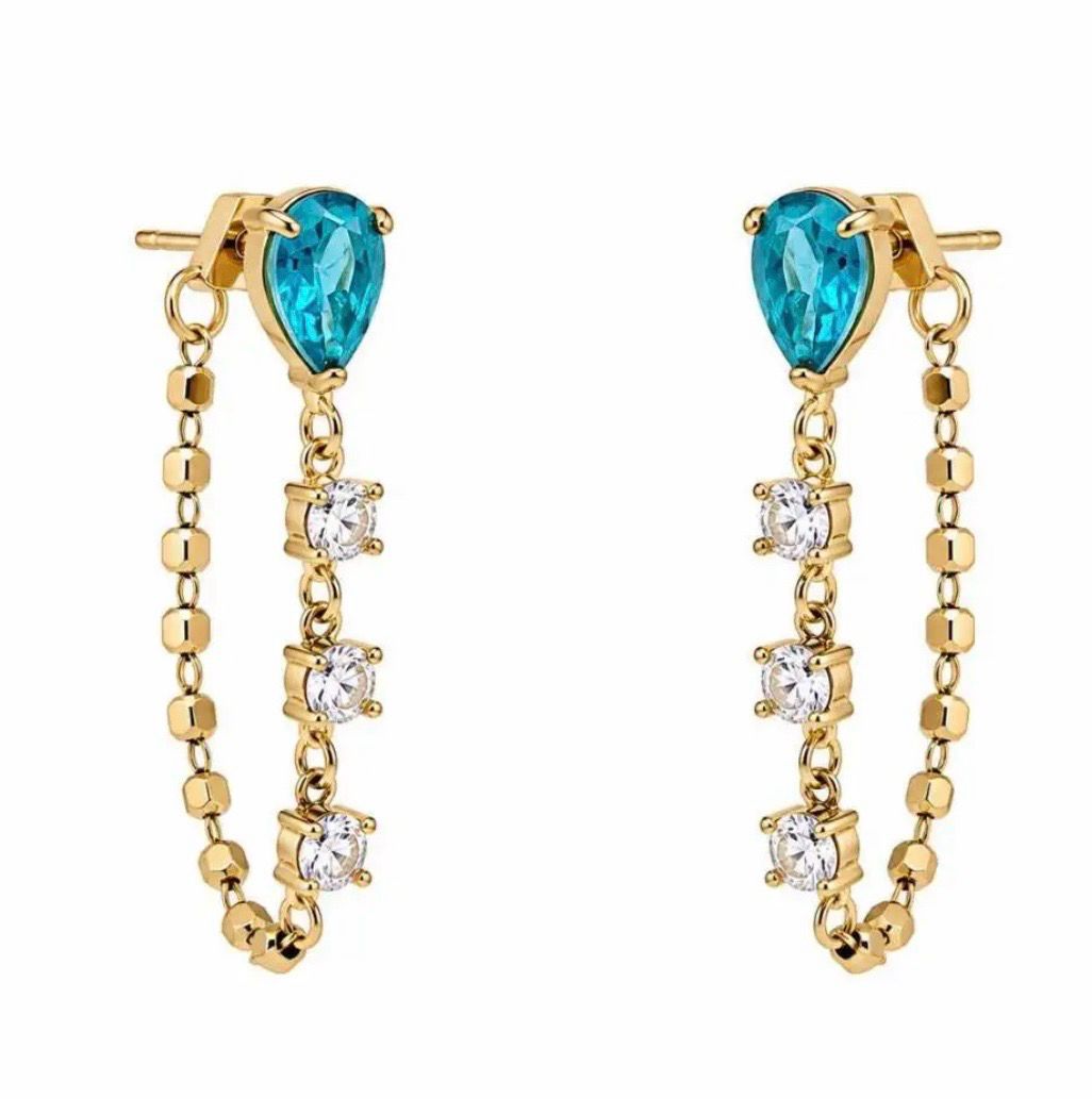 Orecchini crystal cascade celesti