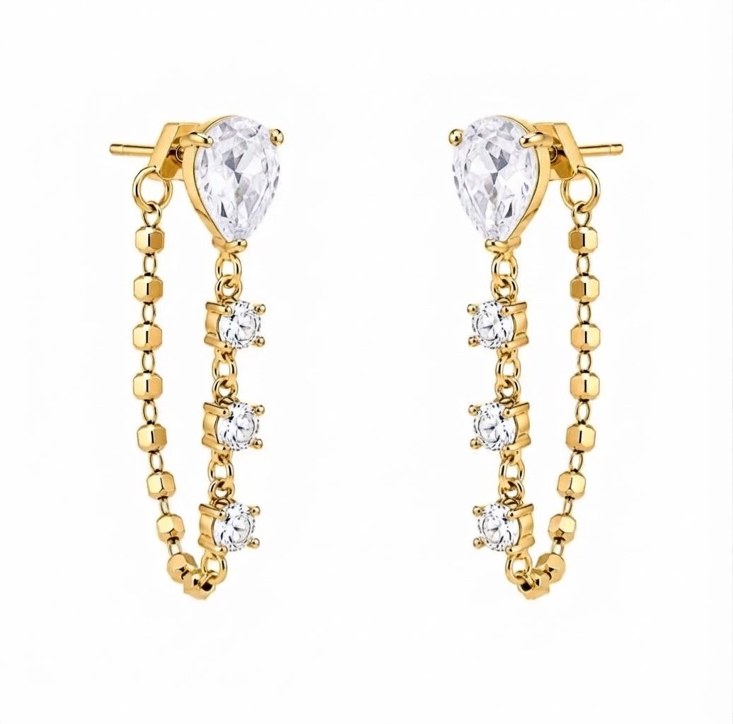 Orecchi Crystal Cascade white