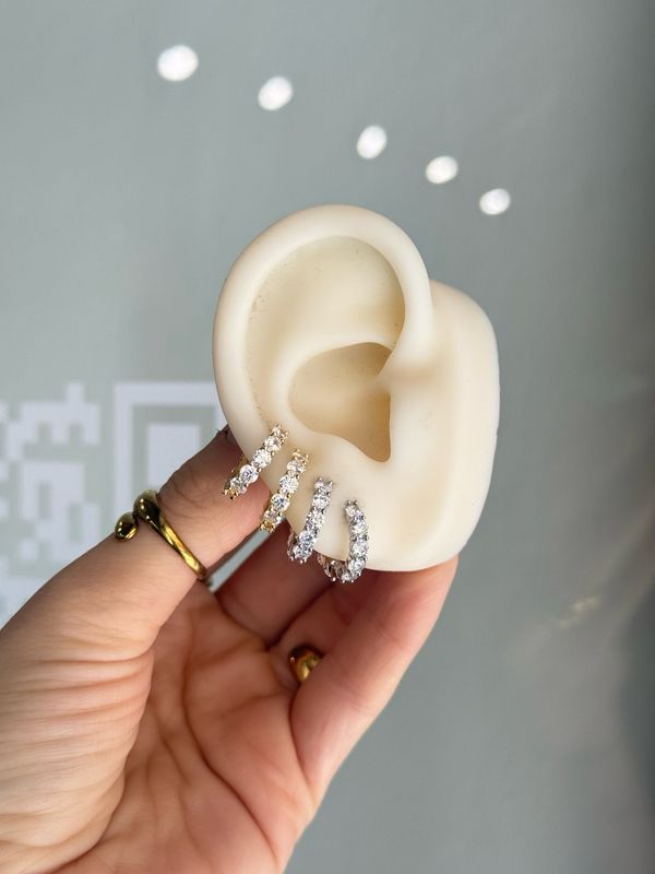 Hoops bubble silm silver
