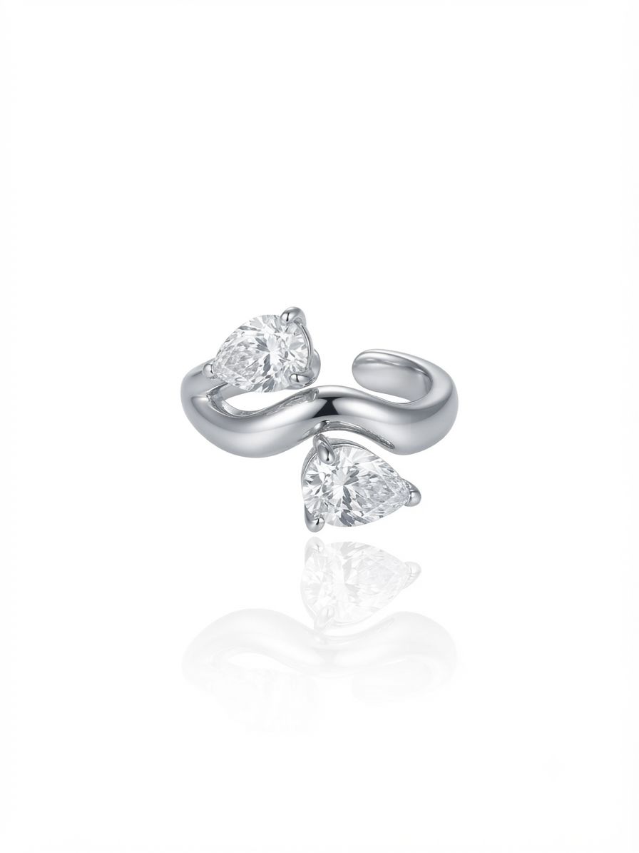 Anello contrarier drop Silver