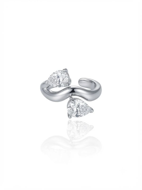 Anello contrarier drop Silver