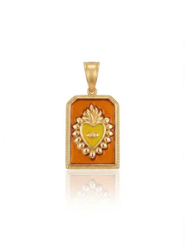 Charm cuore sacro arancio