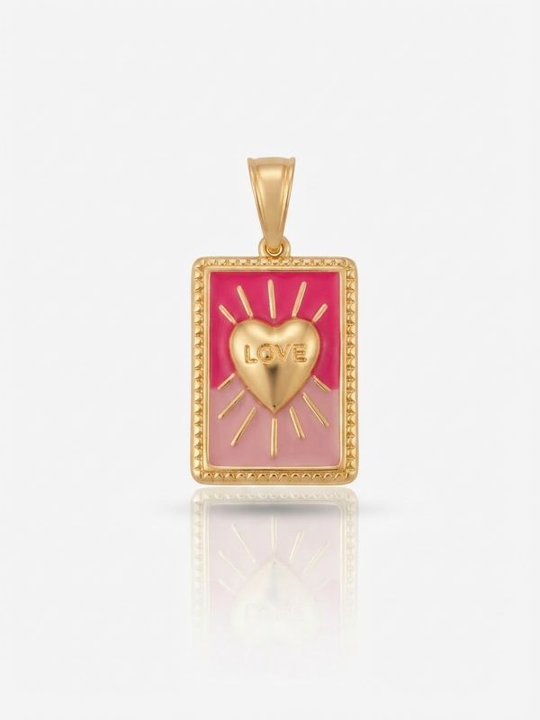 Charm cuore sacro panna e fragola