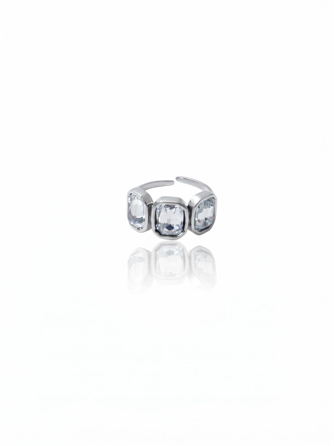 Anello big trilogy white silver