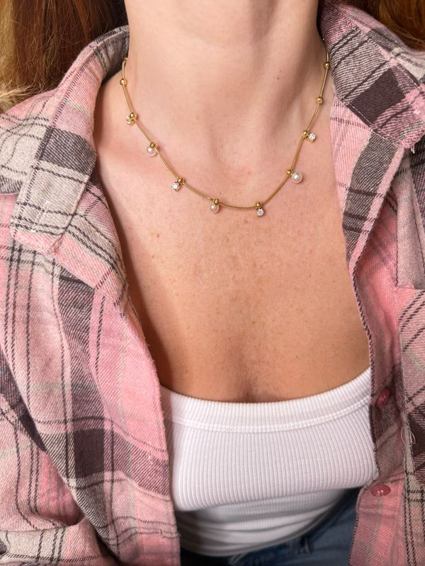 Girocollo perle di luce Gold