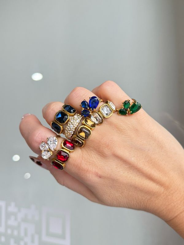 Anello big trilogy rosso