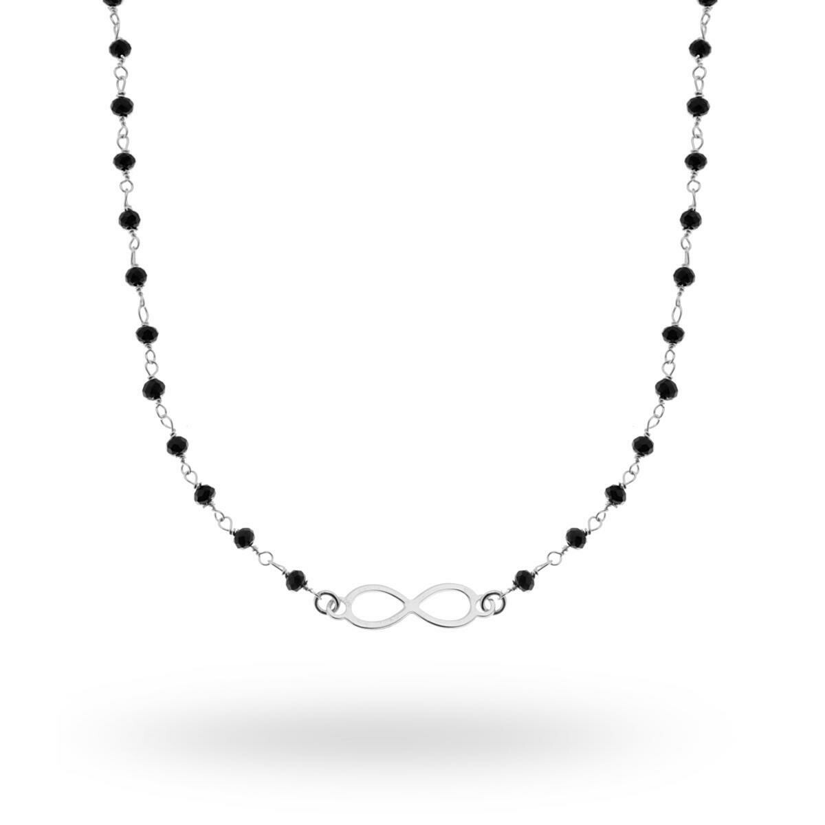 Halskette Infinity mit kleinen Kristallen