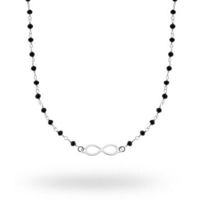 Halskette Infinity mit kleinen Kristallen