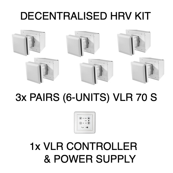 DECENTRALISED (3-PAIRS) Heat Recovery Ventilation System Kit STIEBEL ELTRON VLR 70 S