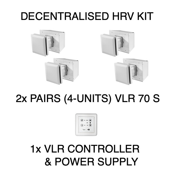 DECENTRALISED (2-PAIRS) Heat Recovery Ventilation System Kit STIEBEL ELTRON VLR 70 S
