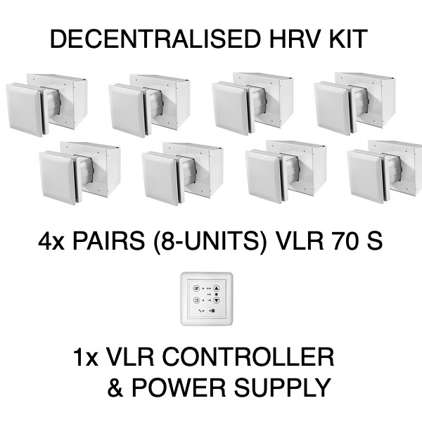DECENTRALISED (4-PAIRS) Heat Recovery Ventilation System Kit STIEBEL ELTRON VLR 70 S
