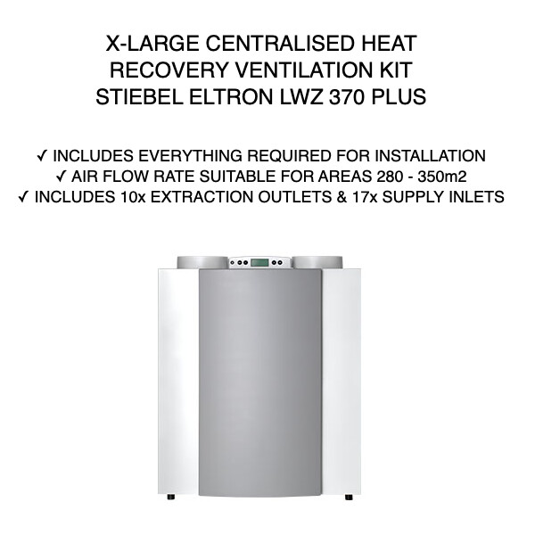 EXTRA-LARGE Heat Recovery Ventilation System Kit STIEBEL ELTRON LWZ 370 PLUS