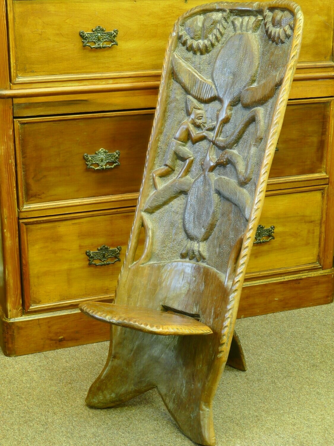 Solid Ebony African Birthing Chair SOLD