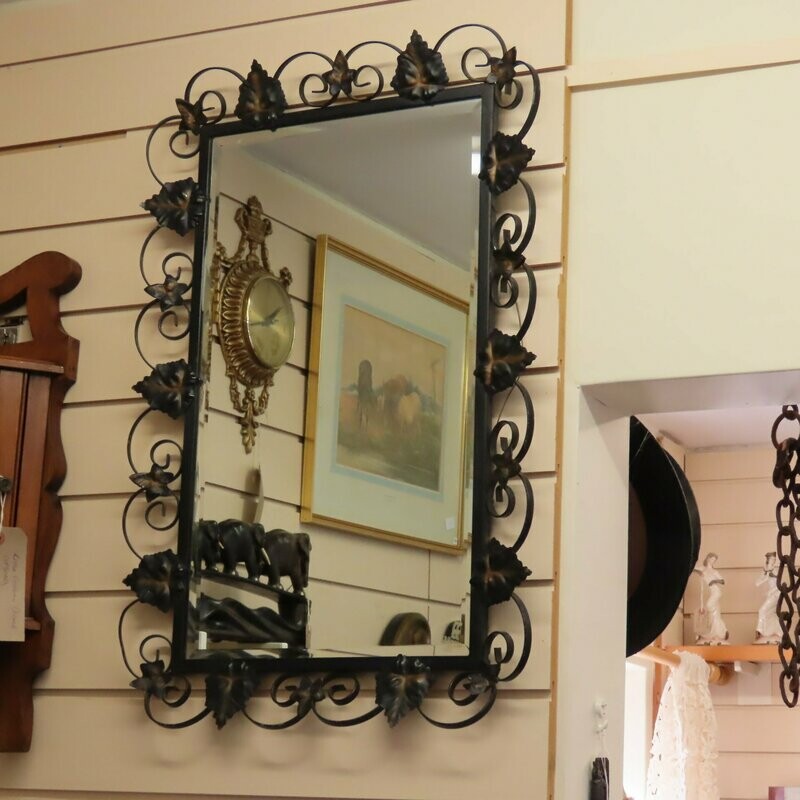 Decorative Vintage Mirror. Scrolled Metal Frame