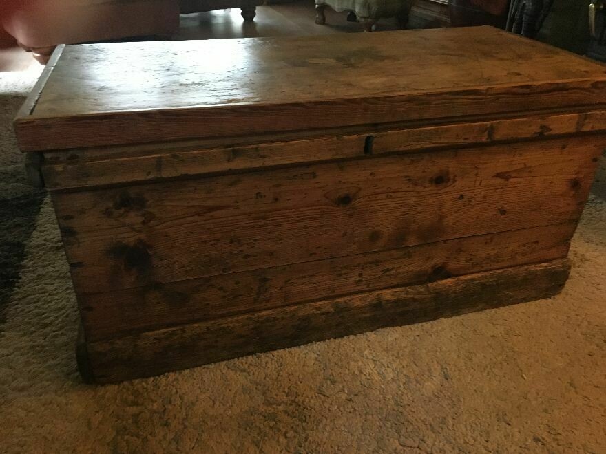 Lovely old Rustic Pine Blanket Chest. SOLD