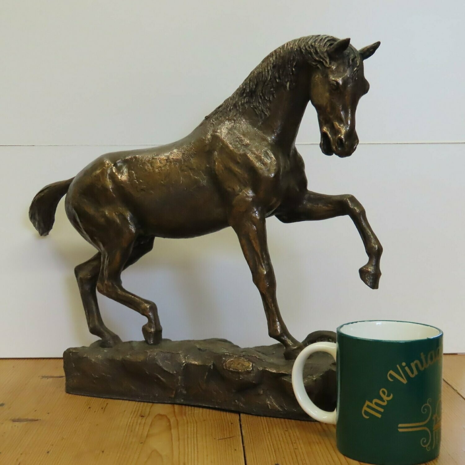 Solid Bronze  Stallion. Signed.