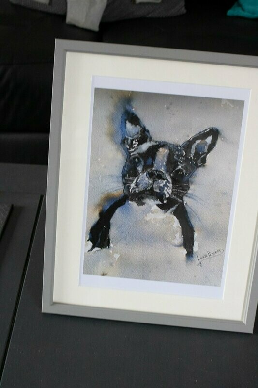 French Bull Dog - Ink Art Print- by local artist Louise Peacock