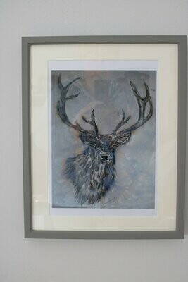 Stag - Ink Art Print - by local artist Louise Peacock