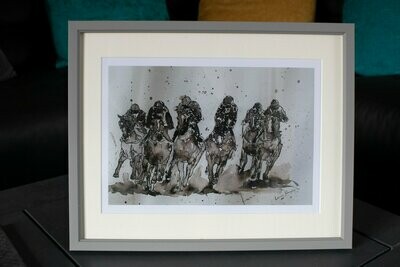 Horse Race - Ink Art Print - by local artist Louise Peacock