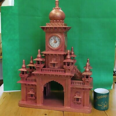 Quartz Clock built into a Scale model of an Indian Temple. Incredible Detail.