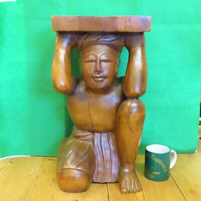 Indonesian Carved side table. Solid.