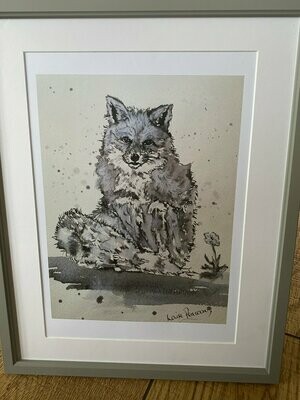 Foxy - Ink Art Print - by local artist Louise Peacock