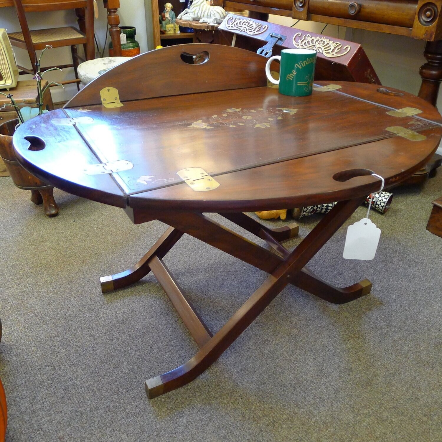 Beautiful Butlers tray on folding stand SOLD