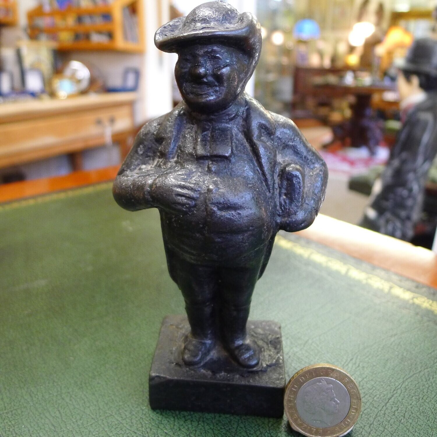 Bronze sculpture of a Victorian Tax Collector