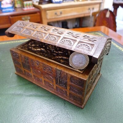 Antique Beautifully Carved Cigar box
