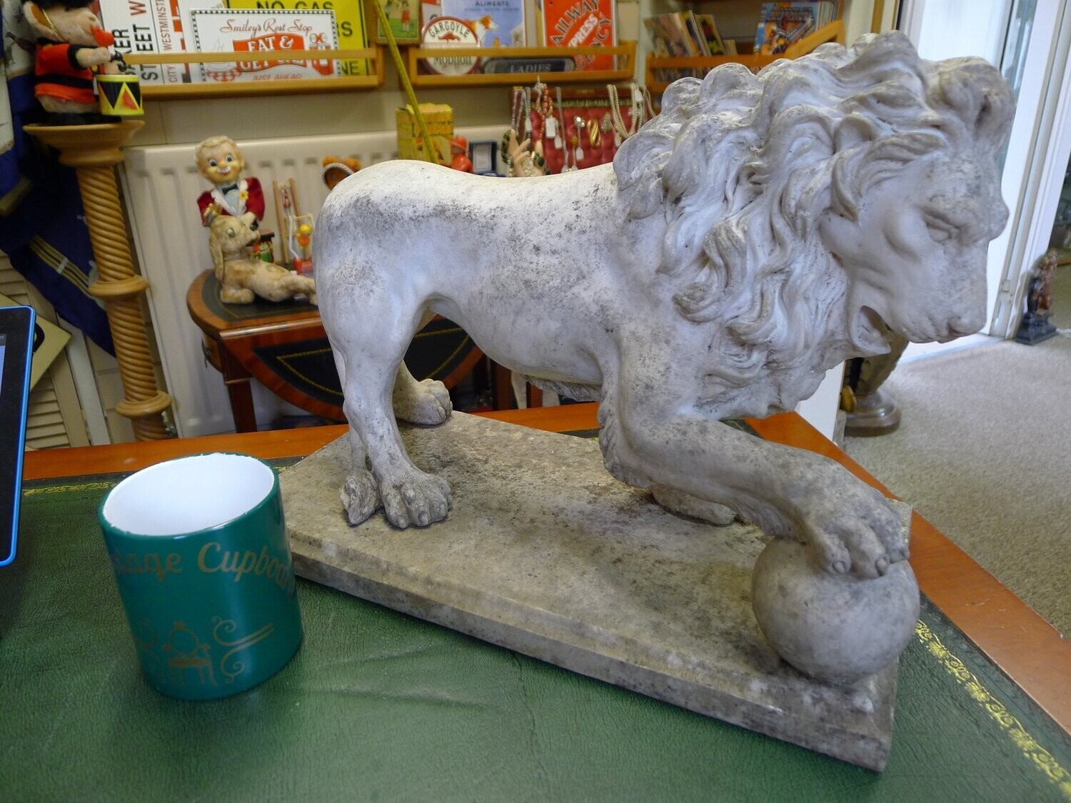 Sone effect Lion Sculpture  approx 12" high.  SOLD
