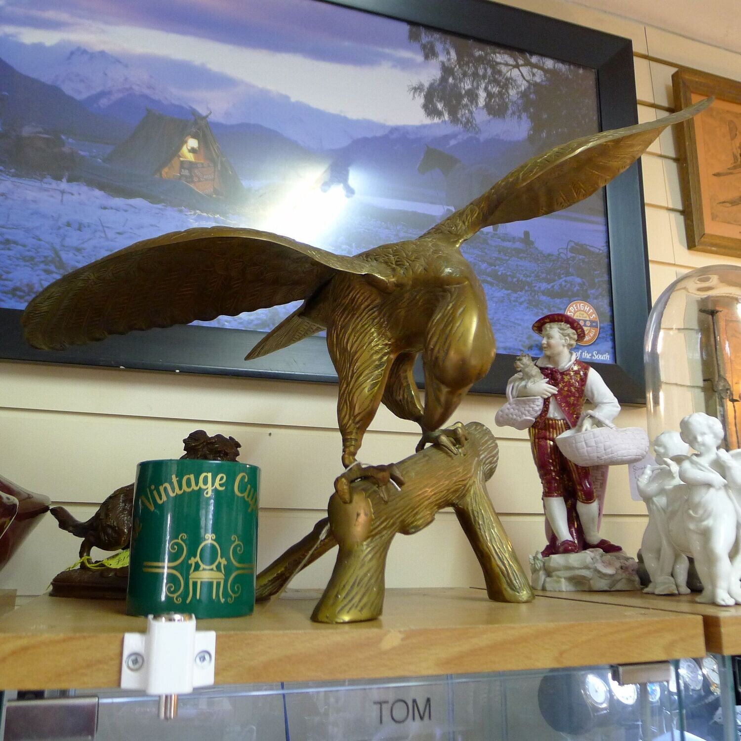 Vintage large solid Brass American Eagle