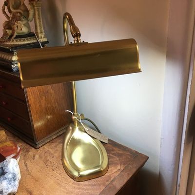 Christopher Wray Brass bankers lamp with pin tray