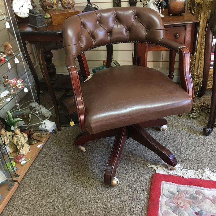 Mid Century Leather Captains office chair