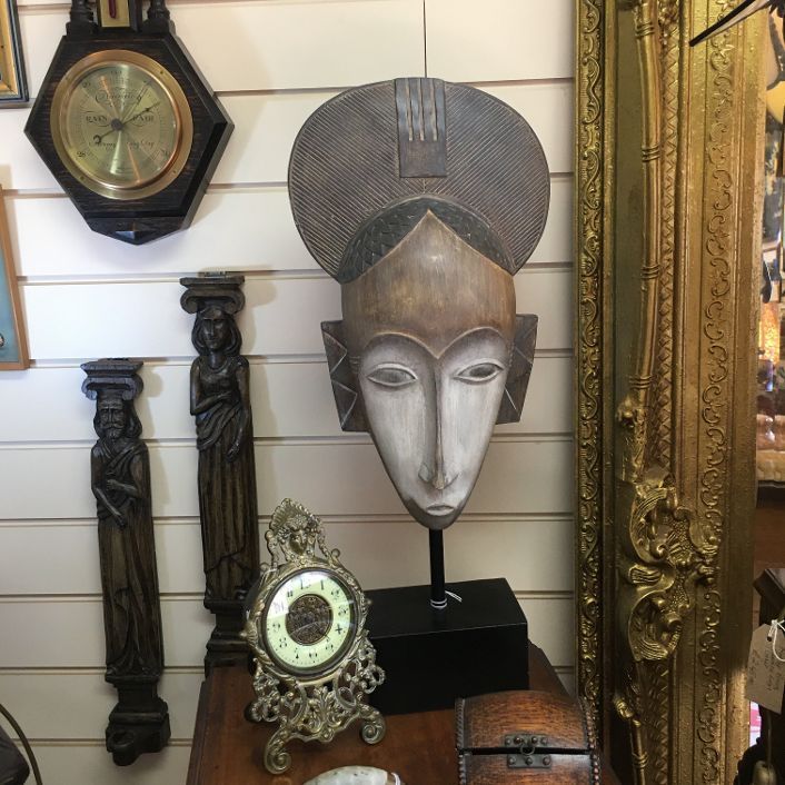 Carved Wooden Thai Head on Stand