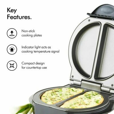 VonShef Omelette Maker Electric Multi Cooker Non Stick Dual Egg Fryer Pan 700W UK Free Shipping NEW