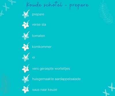 Koude schotel met prepare