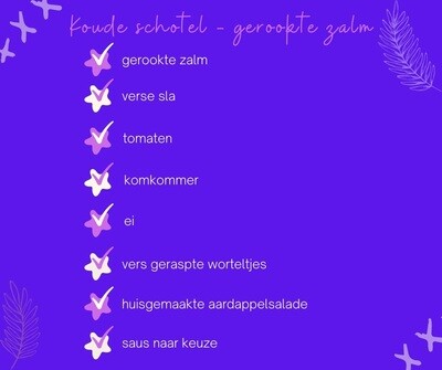 Koude schotel met gerookte zalm