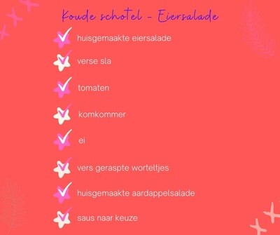 Koude schotel met eiersalade