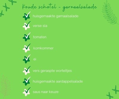 Koude schotel met garnaalsalade