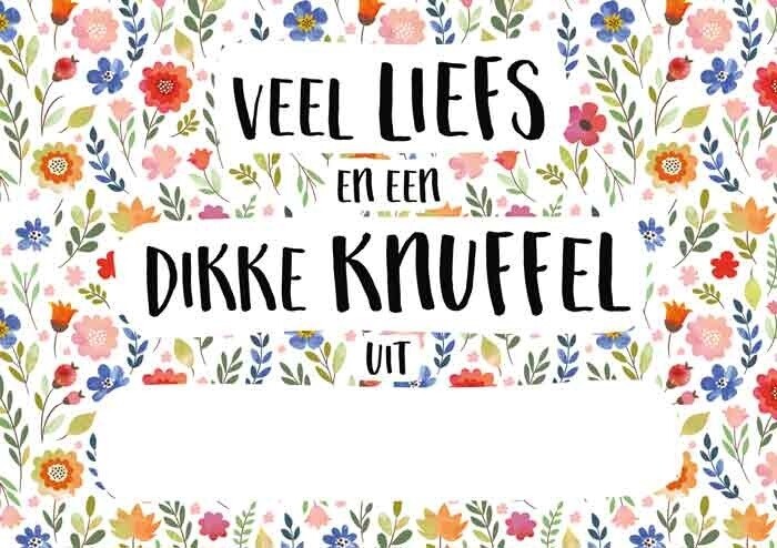 Veel liefs en een dikke knuffel uit Schoten