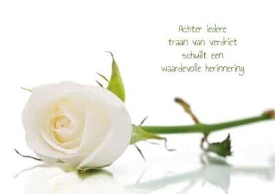 Achter iedere traan van verdriet schuilt een waardevolle herinnering