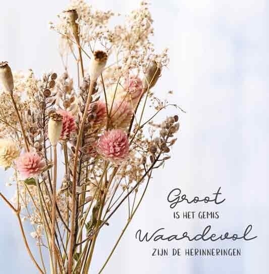 Groot is het gemis - Waardevol zijn de herinneringen