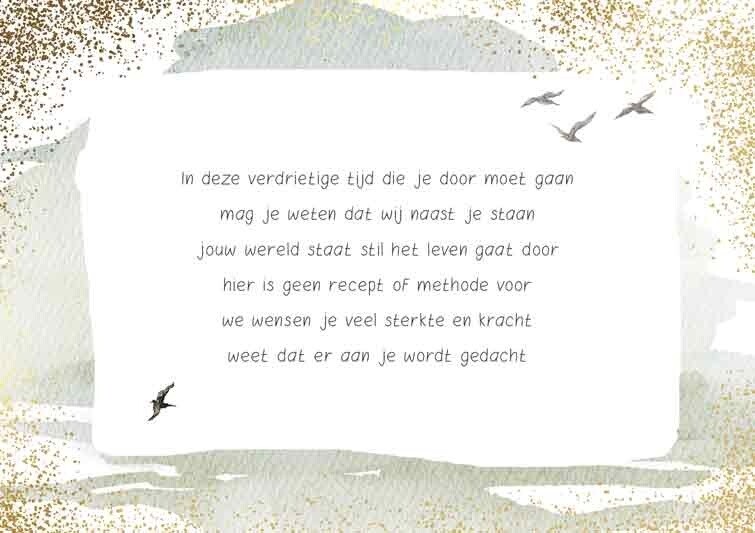 In deze verdrietige tijd die je door moet gaan