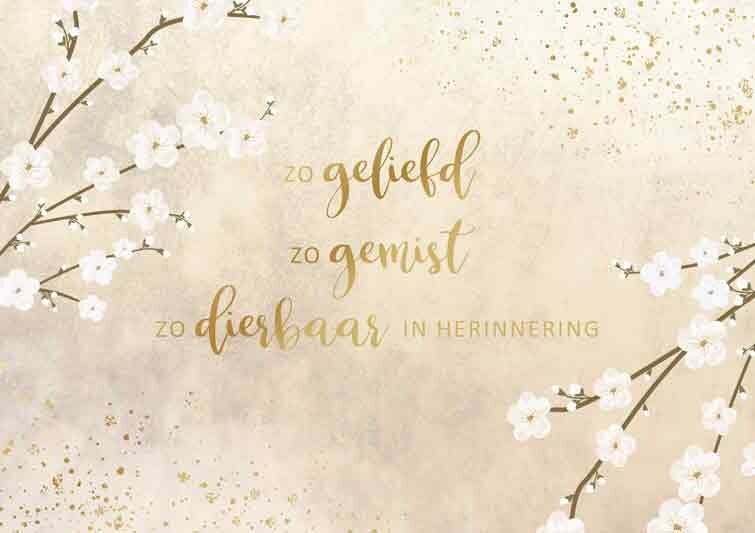 Zo geliefd zo gemist zo dierbaar in herinnering