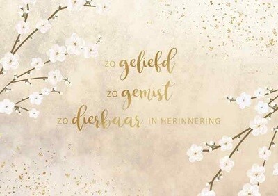 Zo geliefd zo gemist zo dierbaar in herinnering