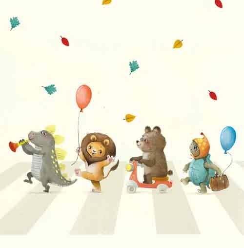 Dieren op het zebrapad