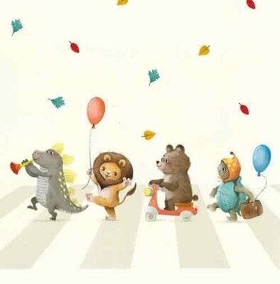 Dieren op het zebrapad